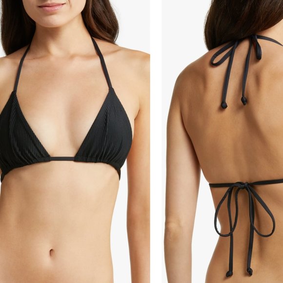 Tia Ribbed Triangle Bikini Top - Picture 1 of 5